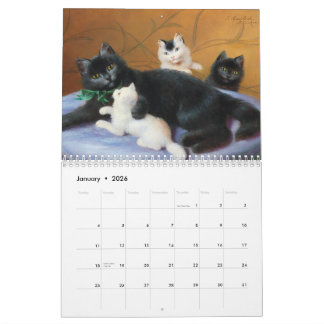 Kattkalender med klassisk konst kalender
