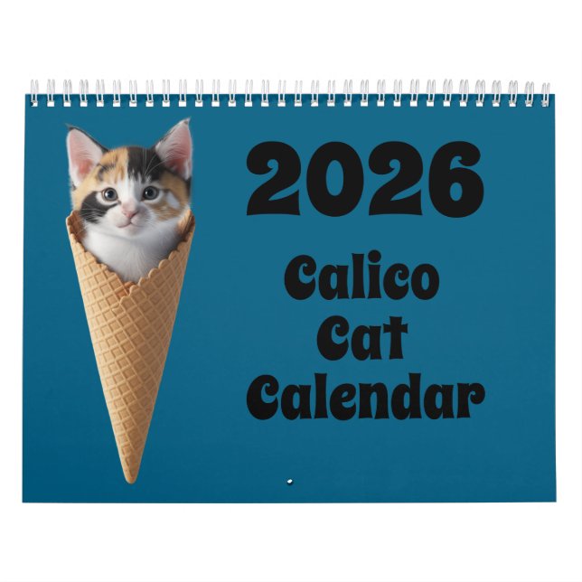 Kattkalender med trefärgade katter kalender (Omslag)