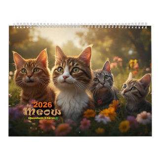 Kattkalender - Meow - Designad för 2-sidlayouten Kalender