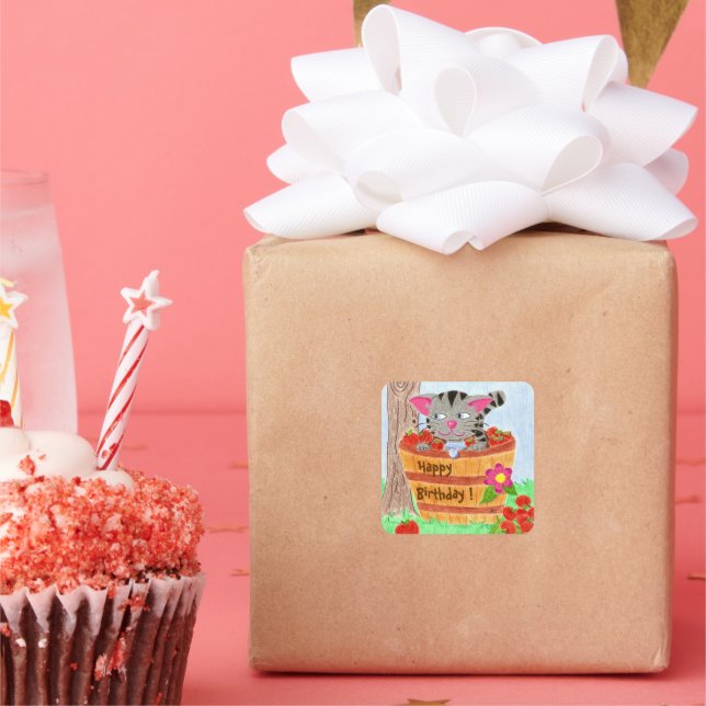 Kattkalksmärken Fyrkantigt Klistermärke (Part)