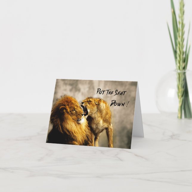 Kattkamp Lägg sätet nedåt Tack Kort (Framsida)