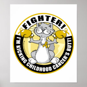 Kattkamp mot barncancer poster