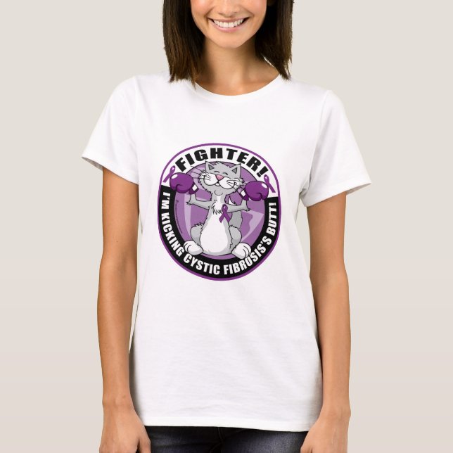 Kattkämpe för Cystic Fibrosis T Shirt (Framsida)