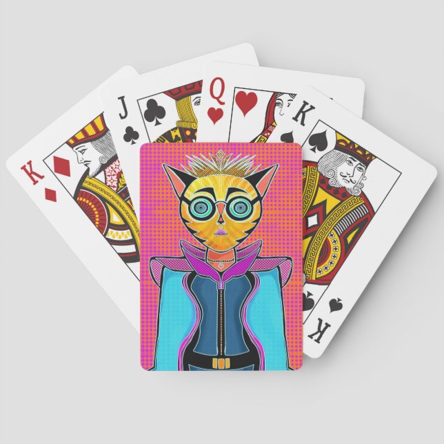 Kattkaraktärsdesign Casinokort (Baksidan)