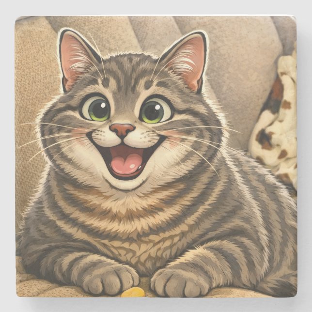 Kattkarikatyr  stenunderlägg (Framsidan)