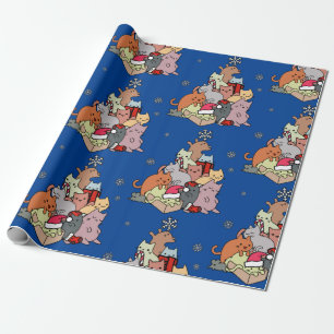 Kattkatt med träd-katt presentpapper