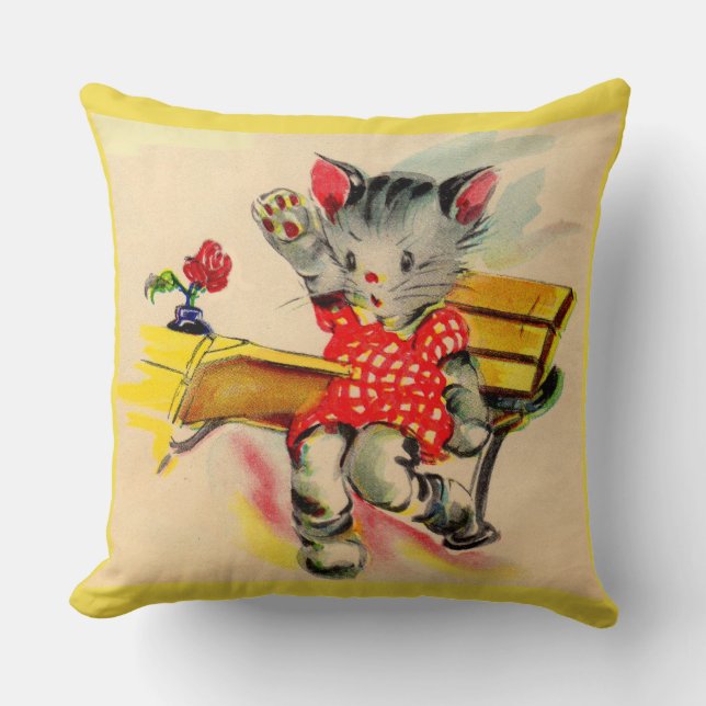 kattkatt student kudde (Framsida)
