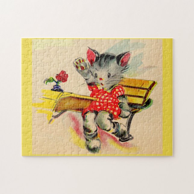 kattkatt student pussel (Horisontell)