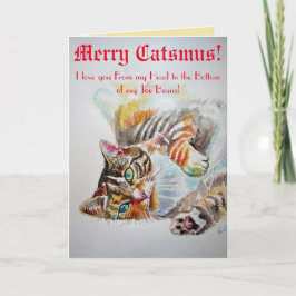 Kattkatter Kärlek Toe Beans God jul Card Kort