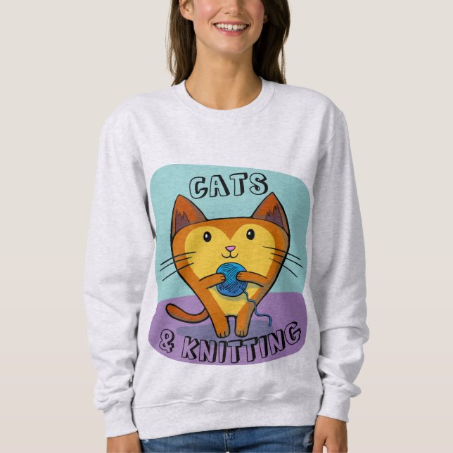 KATTKATTER OCH KNITTA T-FARTYG T SHIRT (Framsida)