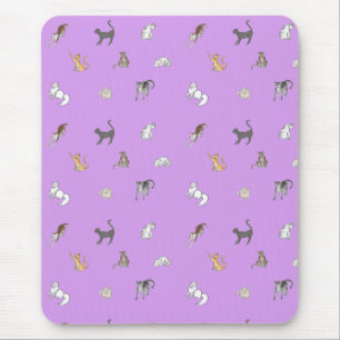 Kattkläder i bärbar bordstablett av lilac musmatta