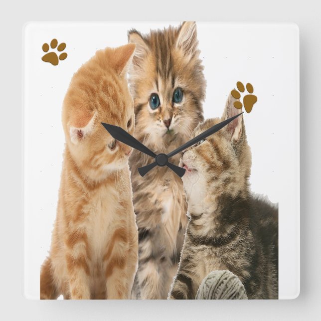 kattklocka fyrkantig klocka (Framsida)