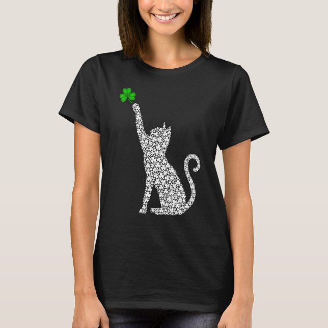 Kattklöver Shamrock St Patricks Day Irländsk Catri T Shirt (Framsida)