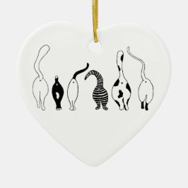 Kattknapp Julgransprydnad Keramik