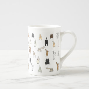 Kattknölar, Crazy Cat Dam, Kitten Butts, Finny Cat Benporslin Mugg