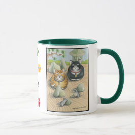 Kattknopp & grönt för Tony meditationmugg Mugg
