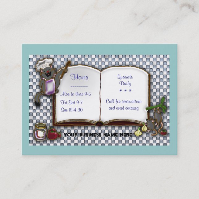 kattkock visitkort (Framsida)