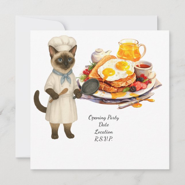 Kattkockskokparty för kattälskare  inbjudningar (Framsida)