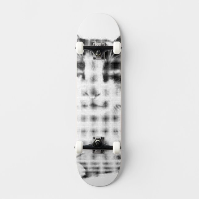 Kattkomisk halvtone i calico mini skateboard bräda 18,5 cm (Framsida)