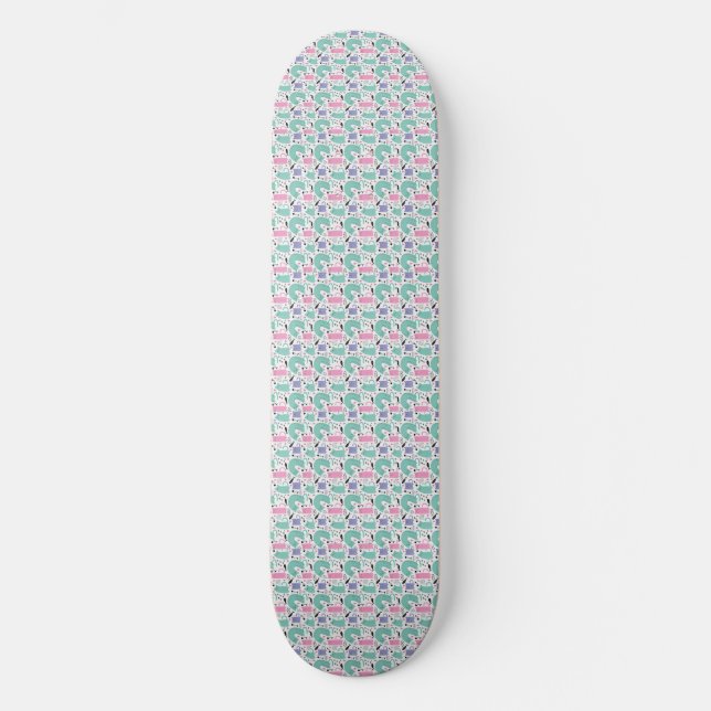 Kattkonst | Cute Cat Rainbows Mini Skateboard Bräda 18,5 Cm (Framsida)
