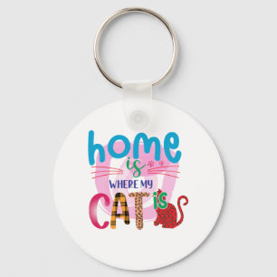 Kattkonst hemma är där min katt är nyckelring