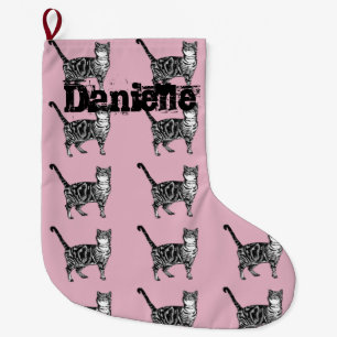 Kattkonst i Whimsique Tabby katt Art Julen Stockin Stor Julstrumpa