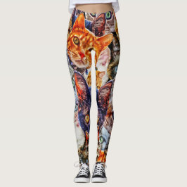 Kattkonst Mönster Leggings