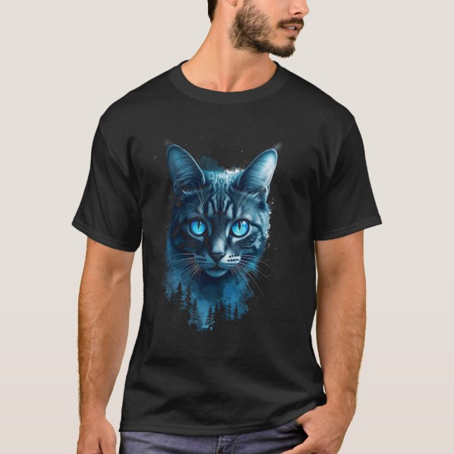 Kattkonst, nattlandskap t shirt (Framsida)