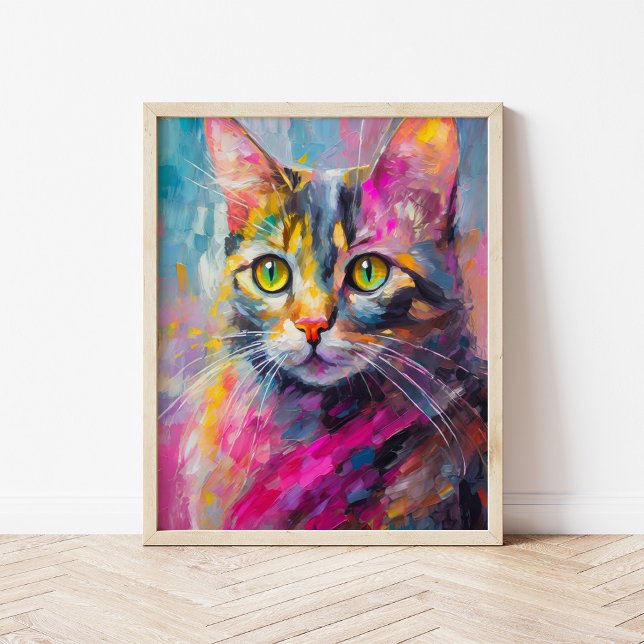 Kattkonst Porträtt Abstrakt Modern konst Poster (Skapare uppladdad)