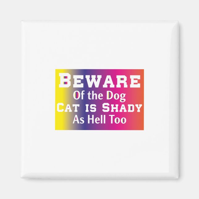 Kattkonst som är uppmärksam på Hund Magnet (Framsidan)