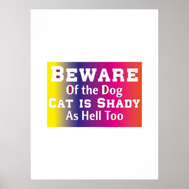 Kattkonst som är uppmärksam på Hund Poster (Framsidan)