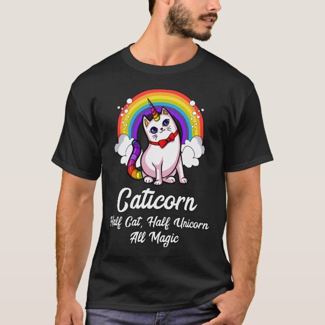 Kattkorn Katt Enhörning T Shirt (Framsida)