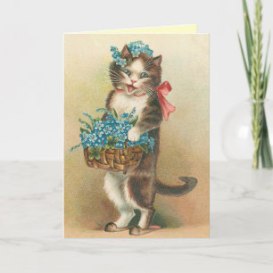 Kattkort för Cute Vintage Kort