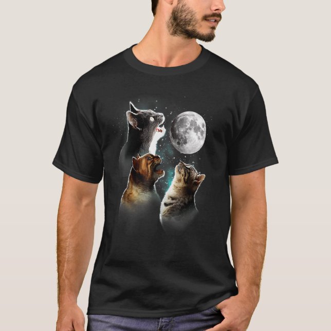 Kattkött i Måne T Shirt (Framsida)