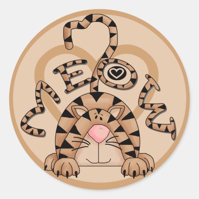 Kattkött Runt Klistermärke (Framsida)