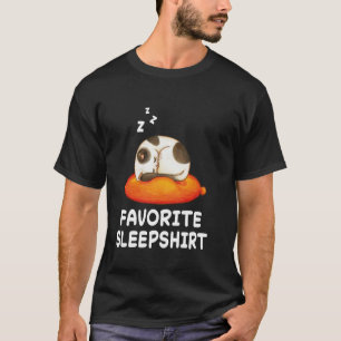 Kattkudde Katter Sova Sömn Pyjamas Nattlinne T Shirt