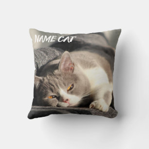 Kattkudde med kattens namn (2 sidor) kudde