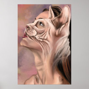 Kattkvinna Affisch