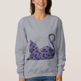Kattkvinna för blått mosaiska bära tee shirt