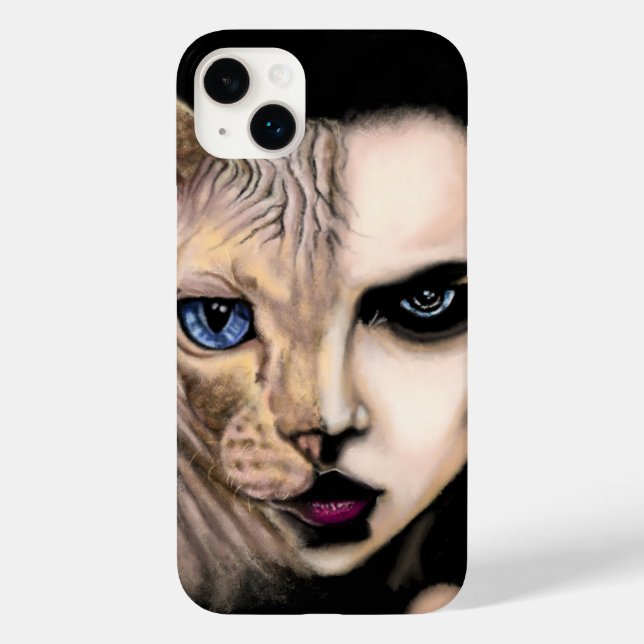 Kattkvinna iPhone-fodral (Baksida)