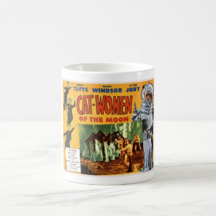 Kattkvinnor av månemuggen kaffemugg