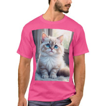 “Kattläge På – T-Shirt med Söt Katt-Print”