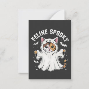 Kattläskig rolig läskig Halloween katt spöke Anteckningskort