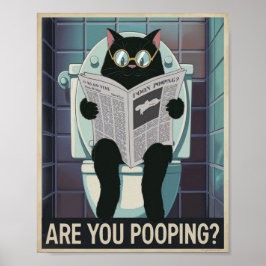 Kattläsning av tidningen Toilet - är du pooping? Poster