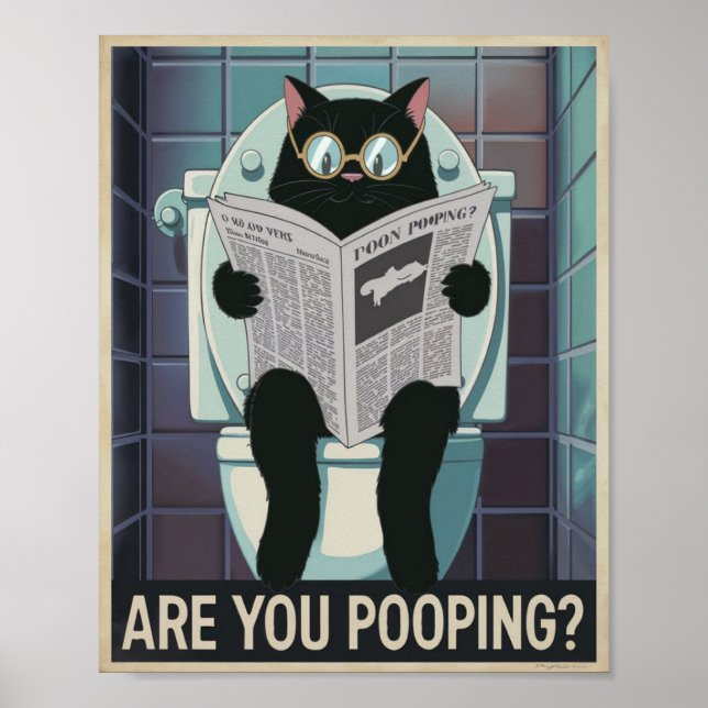 Kattläsning av tidningen Toilet - är du pooping? Poster (Framsidan)