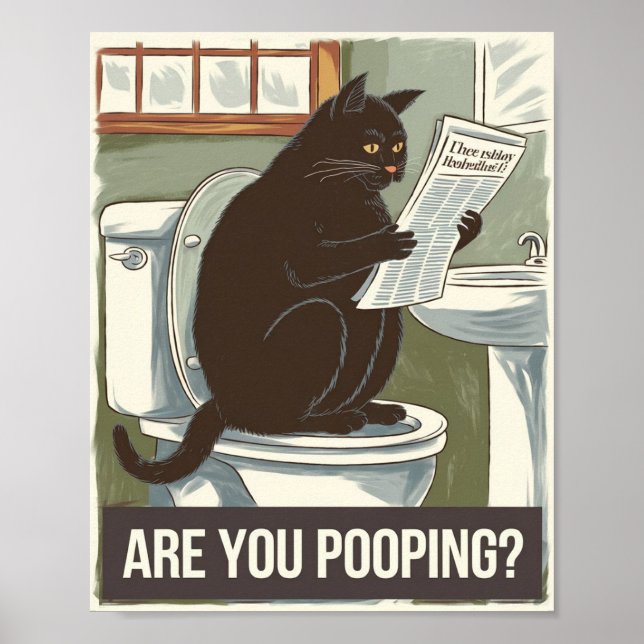 Kattläsning av tidningen Toilet - är du pooping? Poster (Framsidan)