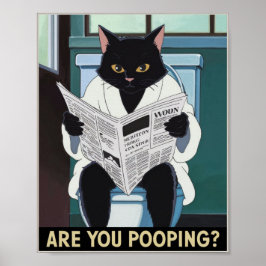 Kattläsning av tidningen Toilet - är du pooping? Poster