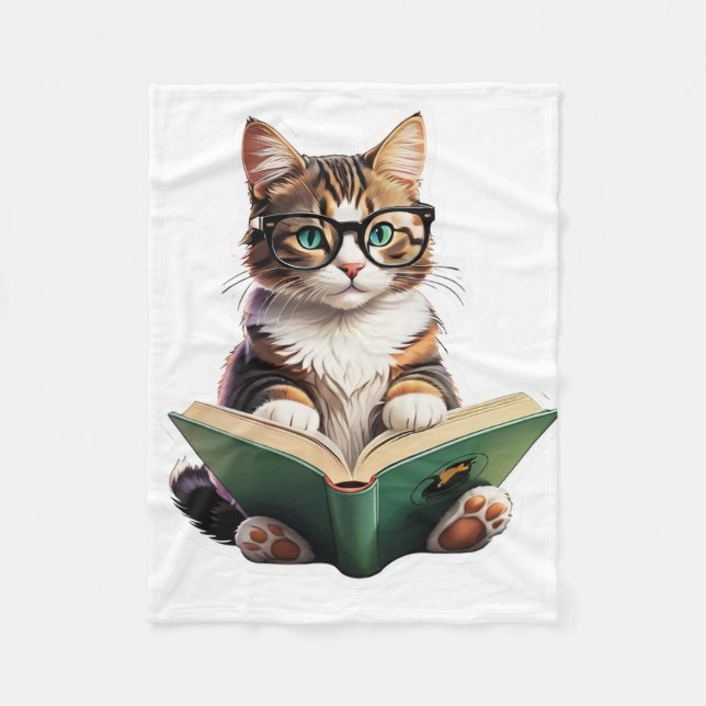 Kattläsning Bok Fleecefilt (Framsidan)