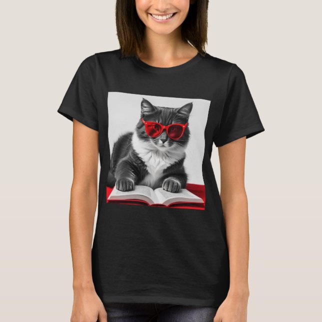 Kattläsning Bok T Shirt (Framsida)