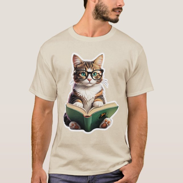 Kattläsning Bok T Shirt (Framsida)